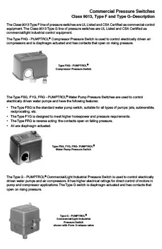 Square D Pressure switches 9013