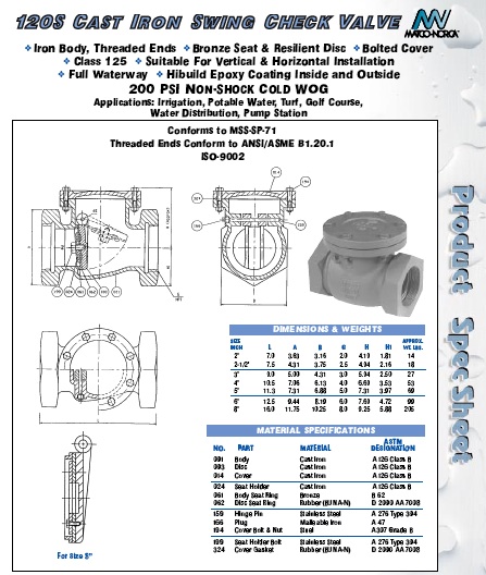 Matco Norca swing check 120